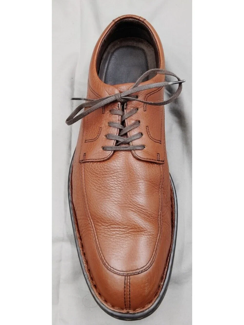 Rockport V76027 Men's 8 W Brown Leather Apron Toe Oxford Dress Shoes Adiprene